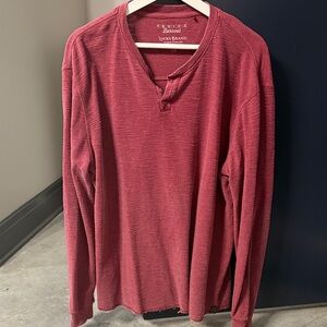 Lucky Brand Burgundy Long Sleeve Henley